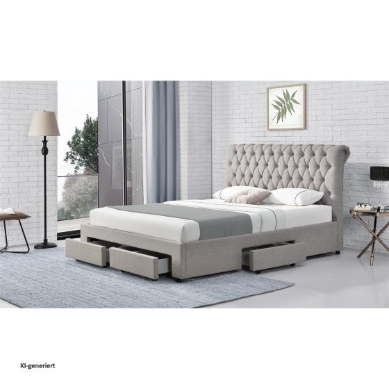 Polsterbett mit Knopf-Steppung Claire 180x200 