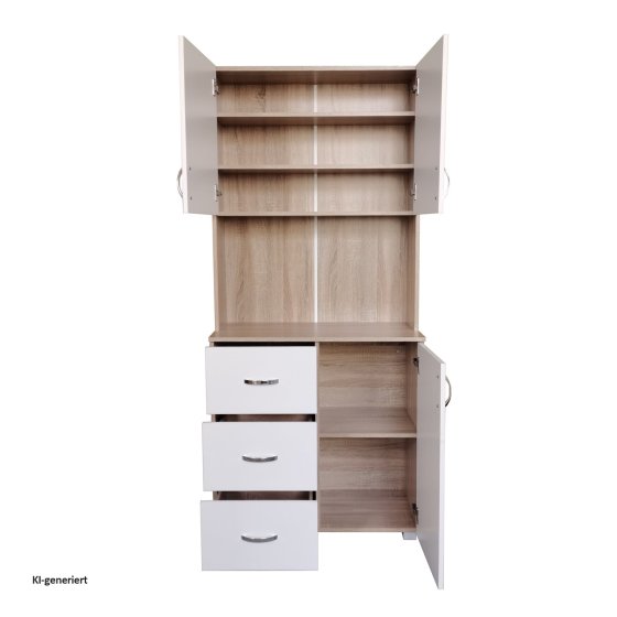 Küchenschrank Weiß/Sonoma Blanca 