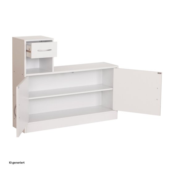 Garderobenpaneel mit Spiegel und Schuhschrank Dana Weiß-Baumscheibe 