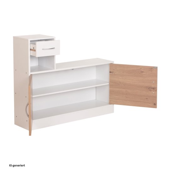 Garderobenpaneel mit Spiegel und Schuhschrank Dana Weiß-Artisaneiche 