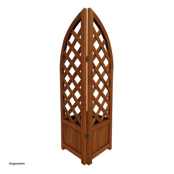 Pflanzkasten mit Rankgitter aus Holz braun Blumenkasten für Balkon, Terrasse und Garten 