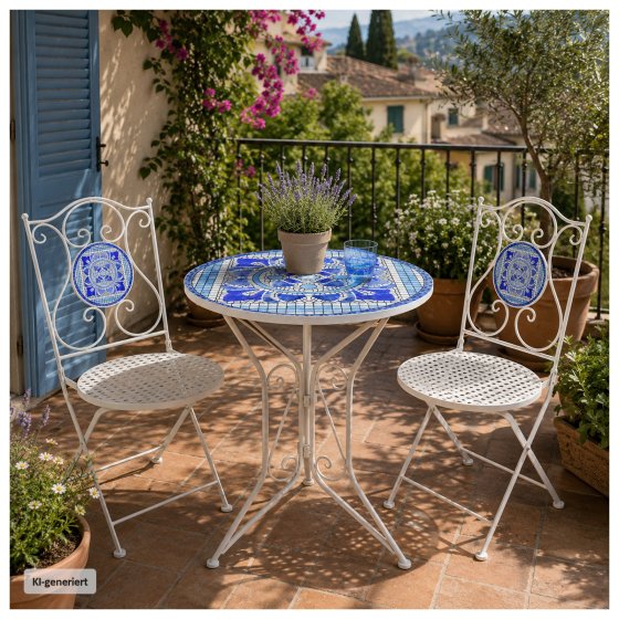 Gartentisch Metall Creme Santorin 