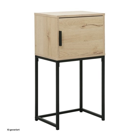 Konsolentisch Cedrik 40 cm mit Tür Artisaneiche-Schwarz 