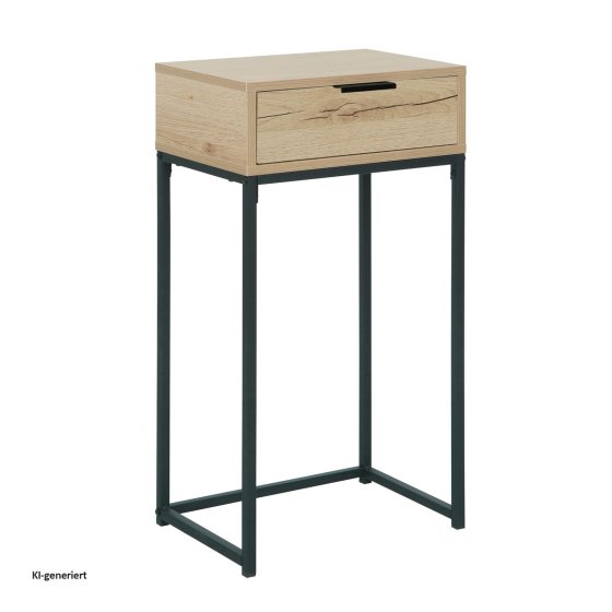 Konsolentisch Cedrik 40 cm mit Schublade Artisaneiche-Schwarz 