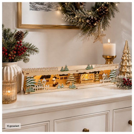 LED Schwibbogenbank Weihnachtsbäckerei 