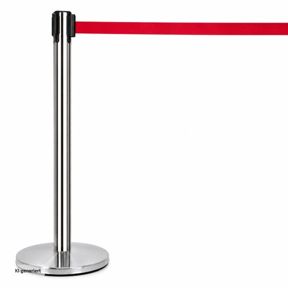 Absperrpfosten 2er Set mit Zugband und Edelstahlständer 