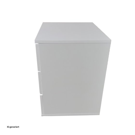 Nachtkommode 3 Schubladen Nina Weiß 2er-Set 