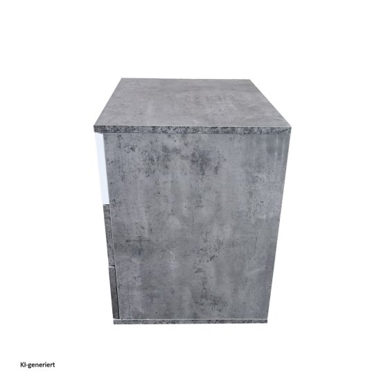 Nachtkommode 3 Schubladen Nina Beton Weiß 