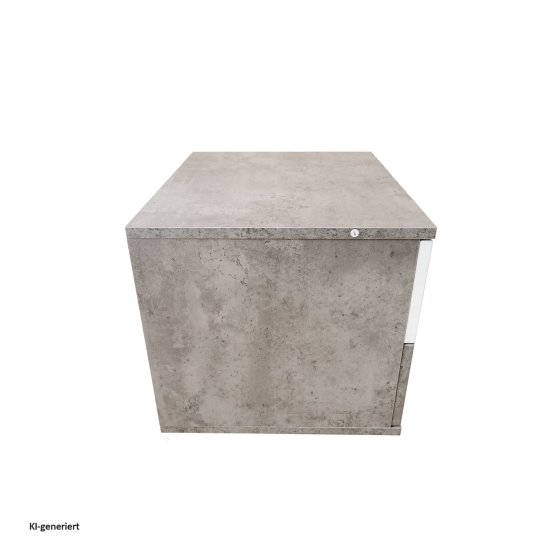 Nachtschrank Beton Weiß mit 2 Schubladen Nina 