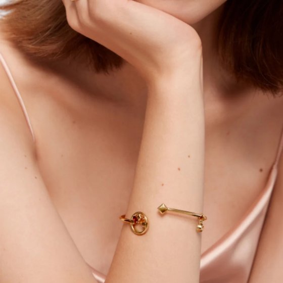 Armband 925 Sterling Silber vergoldet Glänzend Rauchquarz braun 