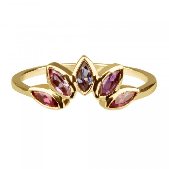 Ring 925 Sterling Silber vergoldet Glänzend Amethyst Iolith lila 