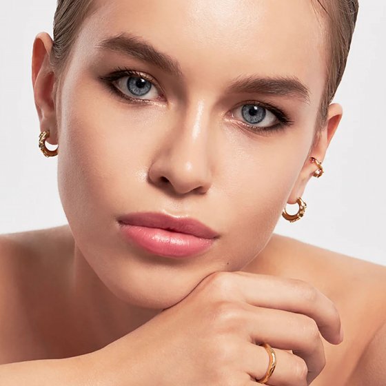 Creolen 925 Sterling Silber vergoldet Glänzend Topas Quarz grün 