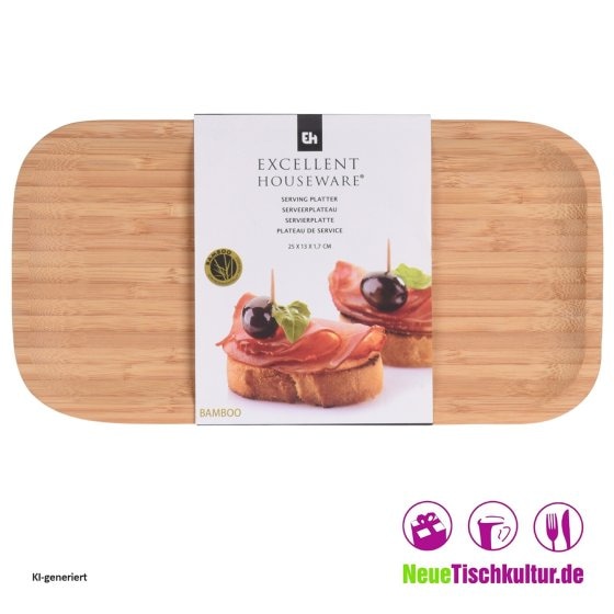 Servierplatte rechteckig Bambusholz 