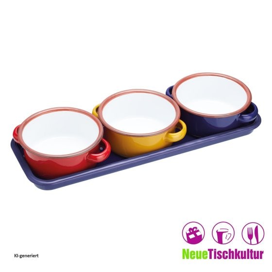 Dippschalen-Set 3-teilig, mit Tablett World of Flavours 