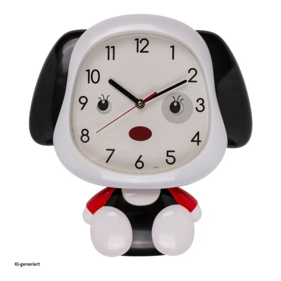Wanduhr für Kinder Hund 