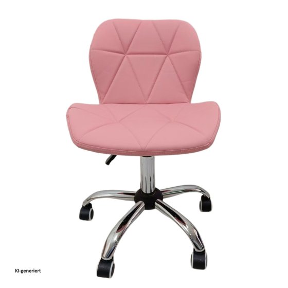 Neville mit Kunstlederbezug, höhenverstellbar, Hartbodenrollen, Rosa 