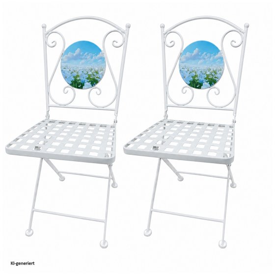 Bistro Set Celia mit Tisch und 2 Stühlen Motiv Blumenwiese 