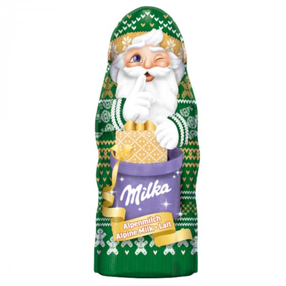 Milka Weihnachtsmann aus Alpenmilchschokolade Design Edition 90g 