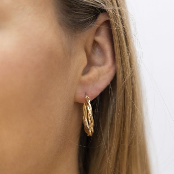 Creolen 585/- Gelbgold gedreht 