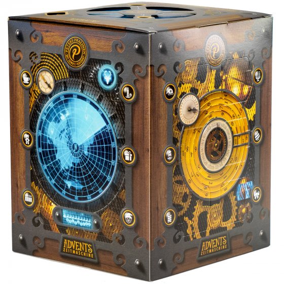 Peters Adventskalender Zeitmaschine mit alkoholfreien Pralinen 300g 