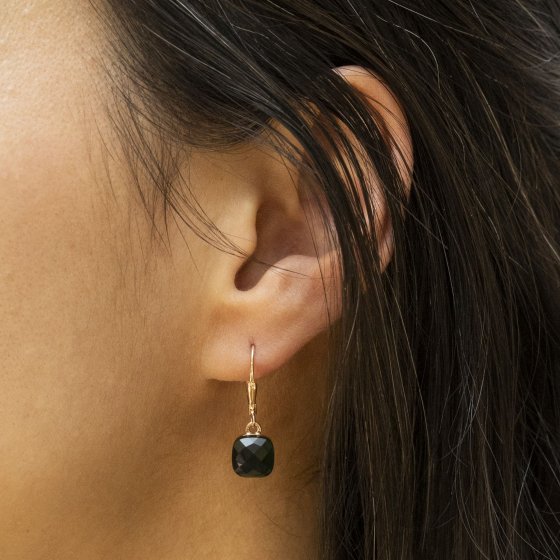 Ohrringe Silber 925 rosé-vergoldet mit grünem Quarz (beh.) 