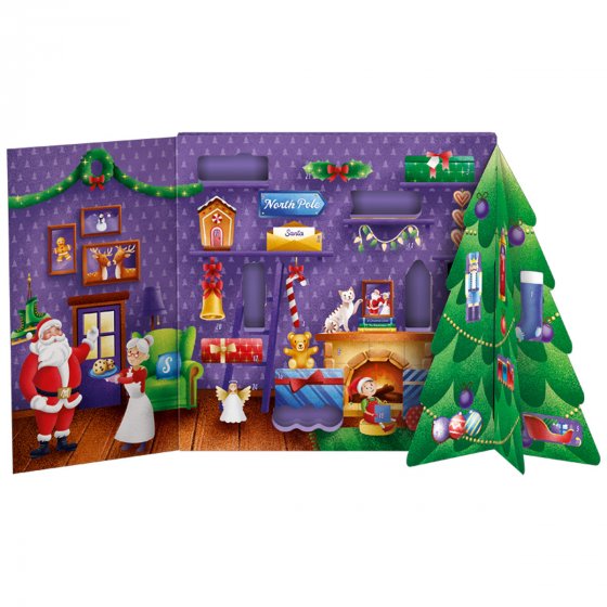 Milka 3D Bastel-Adventskalender aus Vollmilchschokoladen 163g 