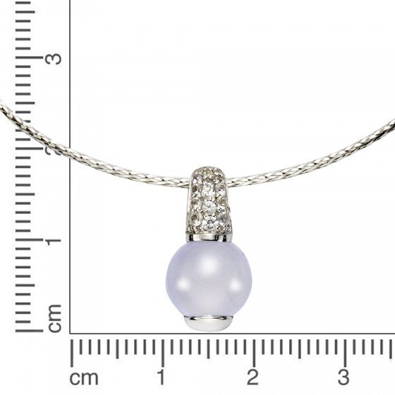 Anhänger mit Kette 925 Silber rhodiniert Echtstein 