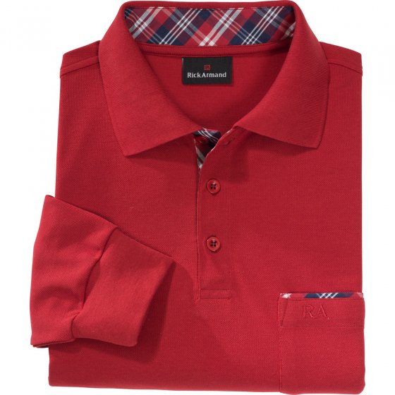 Polohemd m. Kontrasten 2er,XL XL | Hellblau#Rot