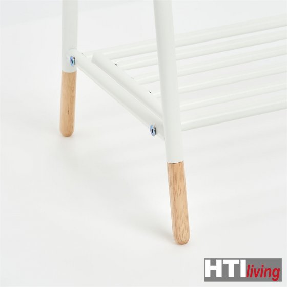 Handtuchständer Metall, Holz Weiß