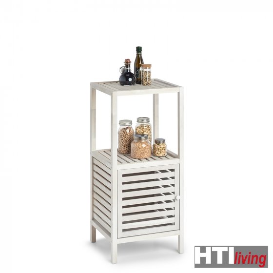 Badschrank mit Ablage, Walnussholz Natur, Weiß 