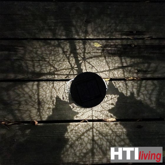 Solarlaterne Blatt Luna Weiß