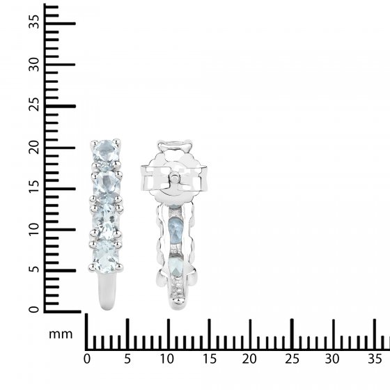Ohrhänger 925 Sterling Silber rhodiniert Aquamarine 