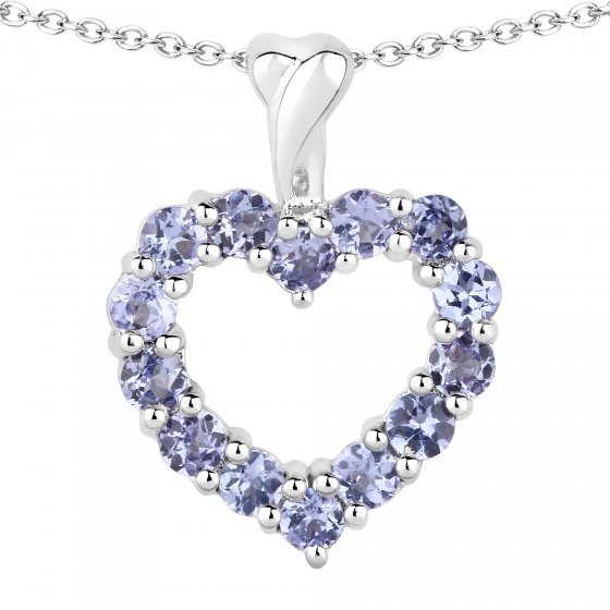 Anhänger mit Kette 925 Sterling Silber rhodiniert Tansanite 