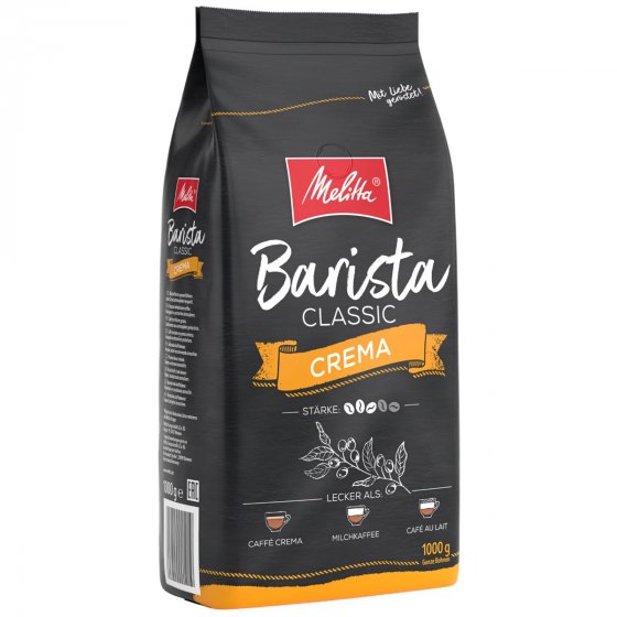 Melitta Barista Crema Classic ganze Kaffeebohnen Rostkaffee 1000g 