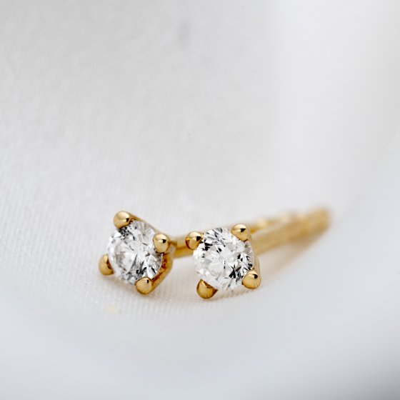 Ohrstecker 585/- Gelbgold glanz 2 Brill. 0,10 ct. H/P2 