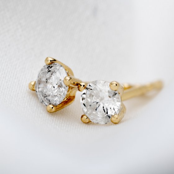 Ohrstecker 585/- Gelbgold 2 Brill. 0,50ct. H/P2 