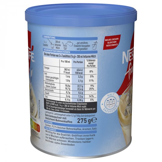 Nescafe frappe Eiskaffee erfischende Kaffeemischung 275g 8er Pack 