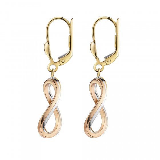 Ohrhänger 375/-  Gelbgold 3-farbig oval 