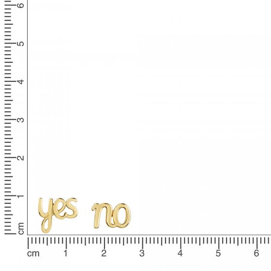 Ohrstecker 375/- Gelbgold glanz Yes und No 