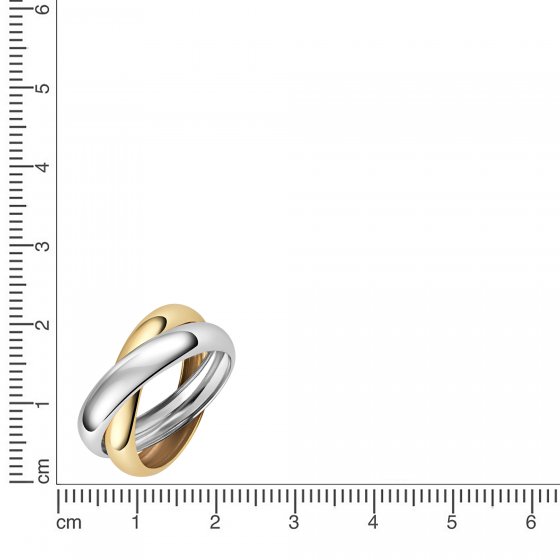 Ring 375/- Gelbgold bicolor 2-reihig 