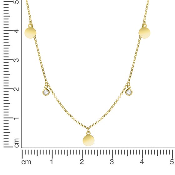 Kette 925/- Sterling Silber glanz gelb vergoldet Zirkonia weiß 