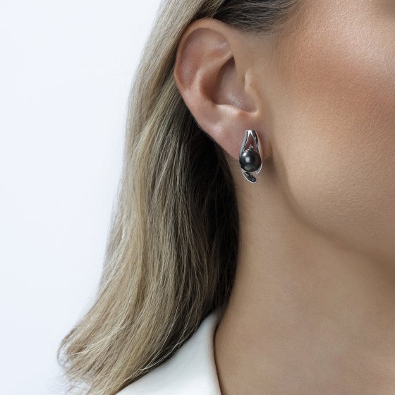 Ohrstecker 585/- Weißgold Tahiti und Diamant 