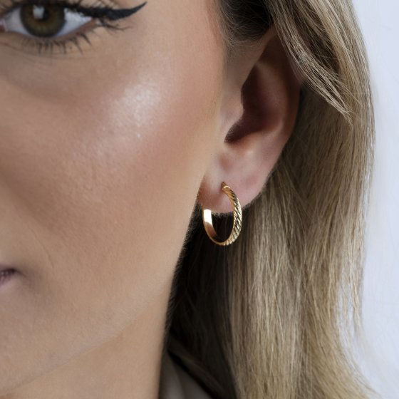 Creolen 375/- Gelbgold strukturiert Ø 17,5mm 