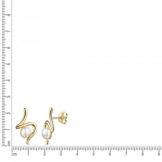 Ohrstecker 925 Sterling Silber vergoldet Perle 