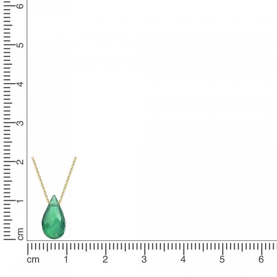 Collier 375 Gelbgold grüner Chalcedon 