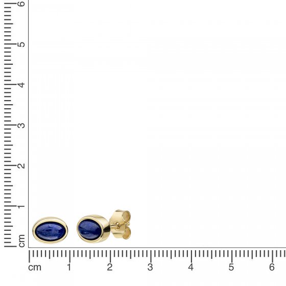 Ohrstecker 375 Gelbgold Lapis 