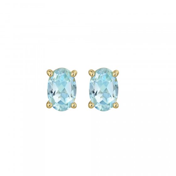 Ohrstecker 375 Gelbgold Blautopas 