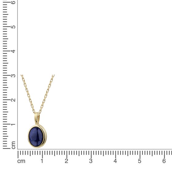Anhänger mit Kette 375 Gelbgold Lapis 