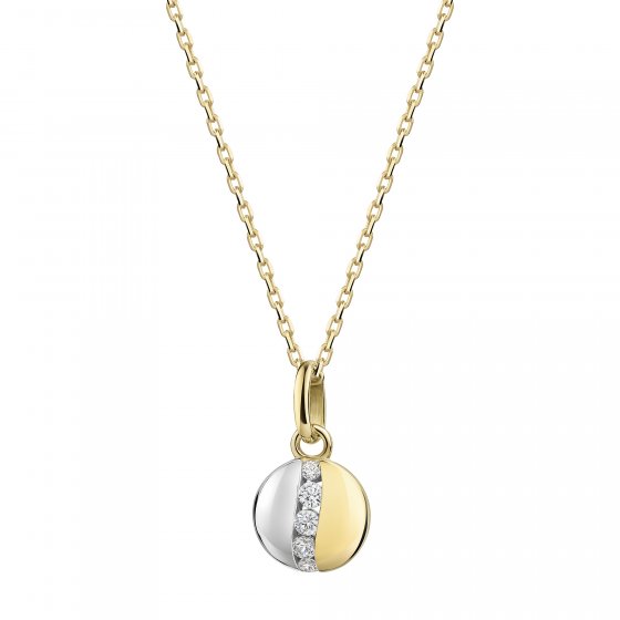 Anhänger mit Kette 375 Gelbgold Zirkonia 