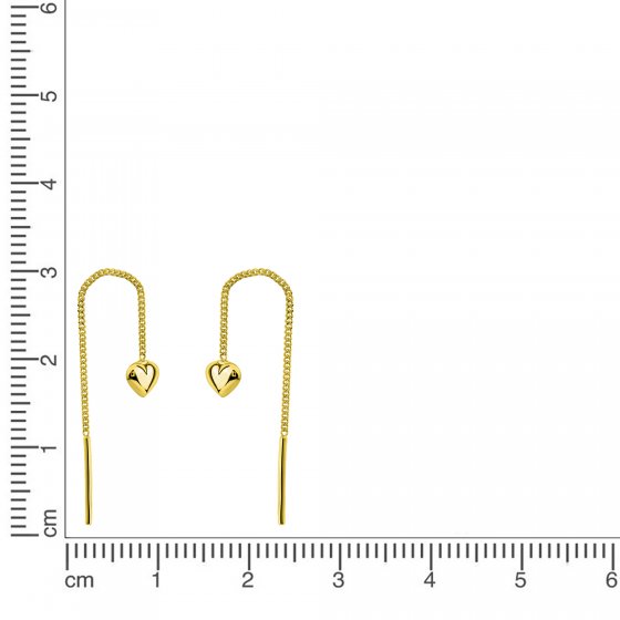 Durchzieh-Ohrring 375 Gelbgold Herz 